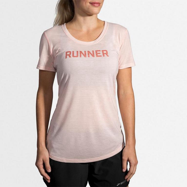 Brooks Distance Graphic Mujer Camiseta Sin Mangas - Rosas (6792YTWDM)